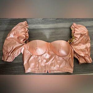 Parisian faux leather bustier top